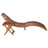 Comfortable Solid Acacia Wood Sunlounger with Table - Brown