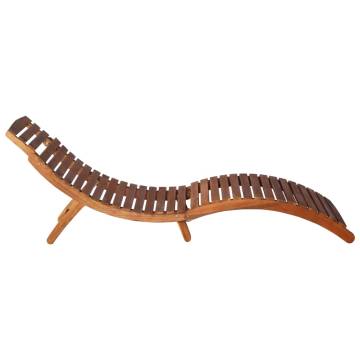 Comfortable Solid Acacia Wood Sunlounger with Table - Brown