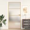 Interior Door Slim Golden 93x201.5 cm Tempered Glass and Aluminium Colour gold and matt Size 93 x 201.5 cm Quantity in Package 1 Pattern 3 horizontal bars 