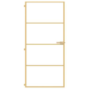 Interior Door Slim Golden 93x201.5 cm | Elegant Tempered Glass