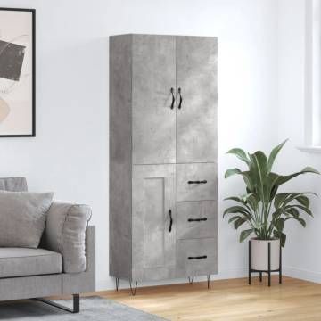 Highboard Concrete Grey 69.5x34x180 cm - Stylish Storage Solution