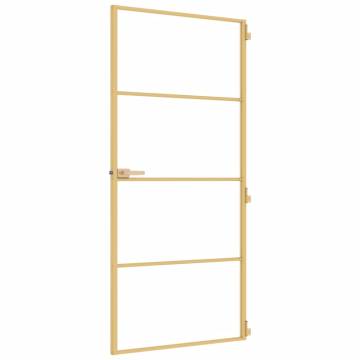 Interior Door Slim Golden 93x201.5 cm | Elegant Tempered Glass