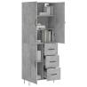 Highboard Concrete Grey 69.5x34x180 cm - Stylish Storage Solution