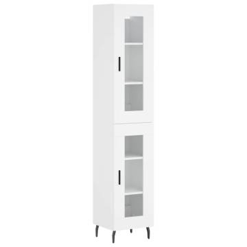 Elegant Highboard in White - Engineered Wood | HipoMarket