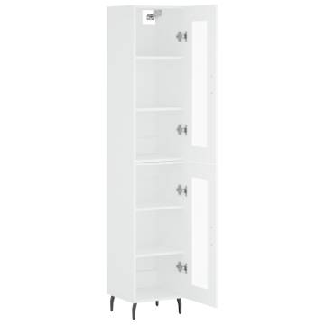 Elegant Highboard in White - Engineered Wood | HipoMarket