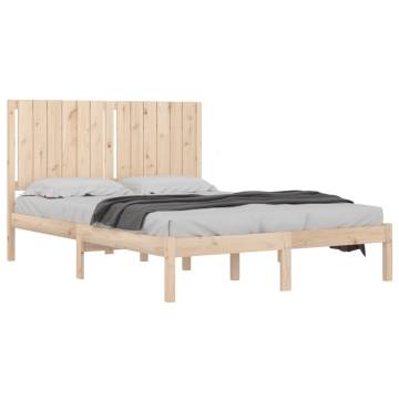 Solid Wood Pine Bed Frame 140x190 cm | Modern Bedroom Decor