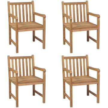 Outdoor Teak Wood Chairs Set - 4 pcs for Garden Relaxation