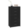 Stylish Black Sideboard with 6 Drawers - 50x34x96 cm