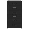 Stylish Black Sideboard with 6 Drawers - 50x34x96 cm