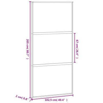 Sliding Door Black 102.5x205 cm - Tempered Glass & Aluminium