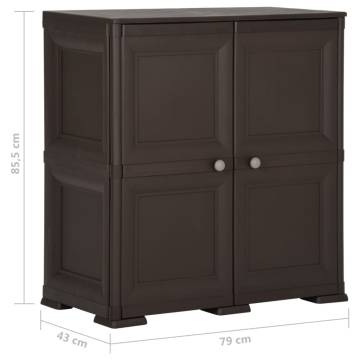 Plastic Cabinet 79x43x85.5 cm - Brown Wood Design