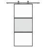 Sliding Door Black 90x205 cm - Tempered Glass & Aluminium