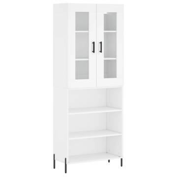 Stylish Highboard in White - 69.5x34x180 cm | Hipomarket