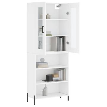 Stylish Highboard in White - 69.5x34x180 cm | Hipomarket