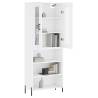 Stylish Highboard in White - 69.5x34x180 cm | Hipomarket