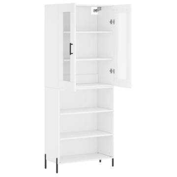 Stylish Highboard in White - 69.5x34x180 cm | Hipomarket