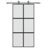 Sliding Door Black 102.5x205 cm | Tempered Glass & Aluminium