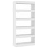 Stylish White Book Cabinet/Room Divider - 80x30x166 cm