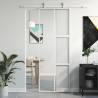 Sliding Door White 76x205 cm Tempered Glass and Aluminium Colour white and transparent Size 76 x 205 cm Quantity in Package 1 Pattern 3x2 grids 