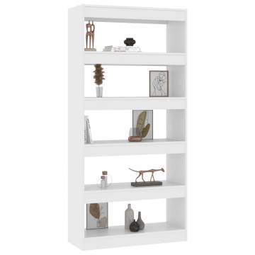 Stylish White Book Cabinet/Room Divider - 80x30x166 cm