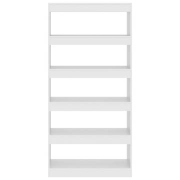 Stylish White Book Cabinet/Room Divider - 80x30x166 cm