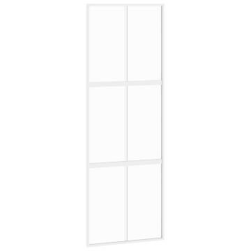 Sliding Door White 76x205 cm - Tempered Glass & Aluminium