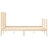 Solid Wood Bed Frame with Headboard 140x190 cm | Hipo Market