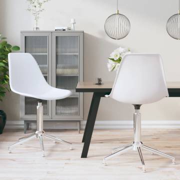 Trendy Swivel Dining Chairs - 2 pcs White PP | HipoMarket