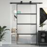 Sliding Door Black 102.5x205 cm Tempered Glass and Aluminium Colour black Size 102.5 x 205 cm Quantity in Package 1 Model half frosted 