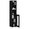 Elegant Highboard Black - 34.5x34x180 cm Engineered Wood