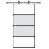 Sliding Door Black 102.5x205 cm - Tempered Glass & Aluminium