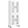 Stylish Highboard High Gloss White - 69.5x34x180 cm