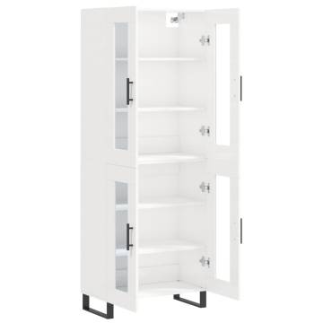 Stylish Highboard High Gloss White - 69.5x34x180 cm