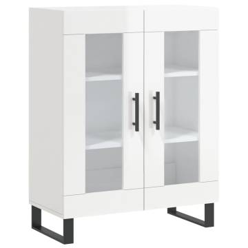 Stylish Highboard High Gloss White - 69.5x34x180 cm