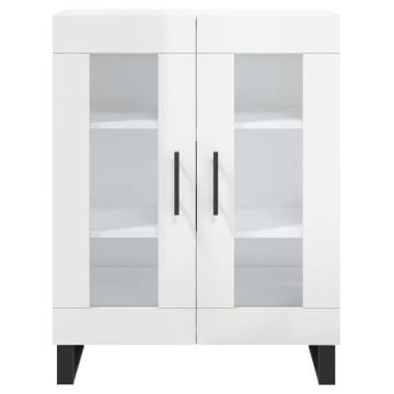 Stylish Highboard High Gloss White - 69.5x34x180 cm