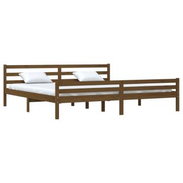 Honey Brown Solid Wood Bed Frame 180x200 cm Super King Size