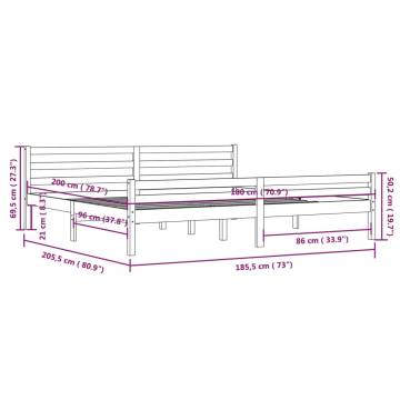 Honey Brown Solid Wood Bed Frame 180x200 cm Super King Size