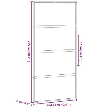 Sliding Door Black 102.5x205 cm - Tempered Glass & Aluminium