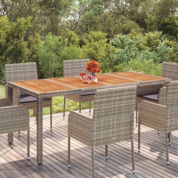 Garden Table with Wooden Top - Grey 190x90 cm | Hipomarket