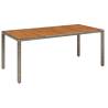 Garden Table with Wooden Top - Grey 190x90 cm | Hipomarket