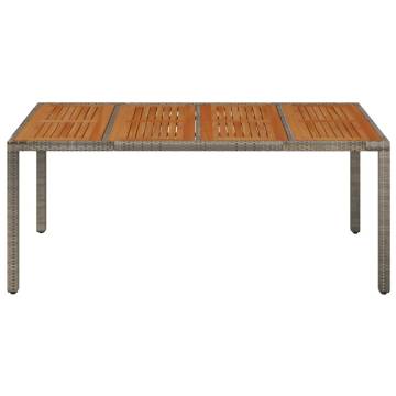 Garden Table with Wooden Top - Grey 190x90 cm | Hipomarket