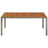 Garden Table with Wooden Top - Grey 190x90 cm | Hipomarket