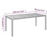 Garden Table with Wooden Top - Grey 190x90 cm | Hipomarket