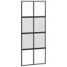 Sliding Door Black 90x205cm - Tempered Glass & Aluminium