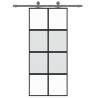 Sliding Door Black 90x205cm - Tempered Glass & Aluminium