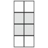 Sliding Door Black 90x205cm - Tempered Glass & Aluminium