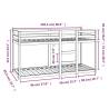 Elegant Solid Wood Pine Bunk Bed 80x200 cm - Hipomarket