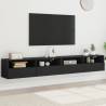 TV Wall Cabinets 2 pcs Black 100x30x30 cm Engineered Wood Colour black Quantity in Package 2 Width 100 cm 