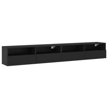 Stylish Black TV Wall Cabinets - 2 pcs | Hipomarket UK