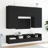 Stylish Black TV Wall Cabinets - 2 pcs | Hipomarket UK